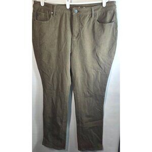 Belle Kim Gravel Jeans Pants Plus Size 20W 20 W Olive Green Stretch Pockets High